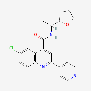 6-chloro-2-(4-pyridinyl)-N-[1-(tetrahydro-2-furanyl)ethyl]-4-quinolinecarboxamide