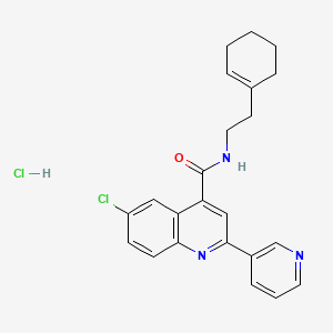 molecular formula C23H23Cl2N3O B4161910 6-chloro-N-[2-(1-cyclohexen-1-yl)ethyl]-2-(3-pyridinyl)-4-quinolinecarboxamide hydrochloride 