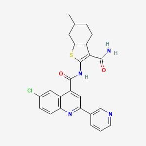 N-[3-(aminocarbonyl)-6-methyl-4,5,6,7-tetrahydro-1-benzothien-2-yl]-6-chloro-2-(3-pyridinyl)-4-quinolinecarboxamide