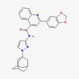 molecular formula C30H28N4O3 B4161925 N-[1-(1-adamantyl)-1H-pyrazol-3-yl]-2-(1,3-benzodioxol-5-yl)-4-quinolinecarboxamide 