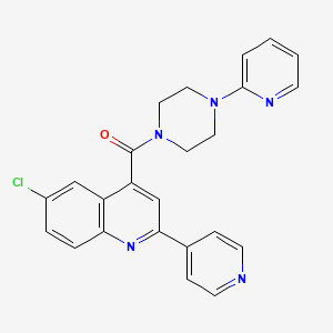 molecular formula C24H20ClN5O B4161931 6-chloro-2-(4-pyridinyl)-4-{[4-(2-pyridinyl)-1-piperazinyl]carbonyl}quinoline 