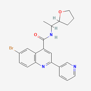 6-bromo-2-(pyridin-3-yl)-N-[1-(tetrahydrofuran-2-yl)ethyl]quinoline-4-carboxamide