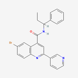 6-bromo-N-(1-phenylpropyl)-2-(pyridin-3-yl)quinoline-4-carboxamide