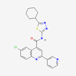 6-chloro-N-(5-cyclohexyl-1,3,4-thiadiazol-2-yl)-2-(3-pyridinyl)-4-quinolinecarboxamide