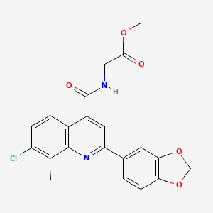 methyl N-{[2-(1,3-benzodioxol-5-yl)-7-chloro-8-methyl-4-quinolinyl]carbonyl}glycinate