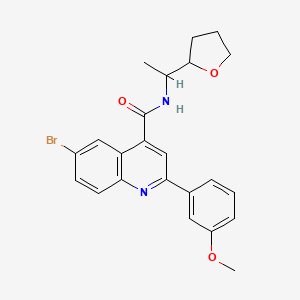 molecular formula C23H23BrN2O3 B4161997 6-bromo-2-(3-methoxyphenyl)-N-[1-(tetrahydro-2-furanyl)ethyl]-4-quinolinecarboxamide 