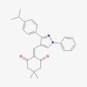 molecular formula C27H28N2O2 B416200 2-{[3-(4-isopropylphenyl)-1-phenyl-1H-pyrazol-4-yl]methylene}-5,5-dimethyl-1,3-cyclohexanedione 