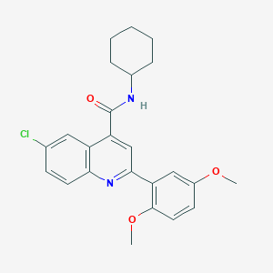 6-chloro-N-cyclohexyl-2-(2,5-dimethoxyphenyl)quinoline-4-carboxamide