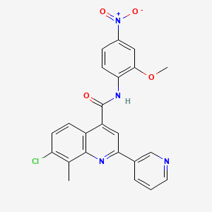 7-chloro-N-(2-methoxy-4-nitrophenyl)-8-methyl-2-(3-pyridinyl)-4-quinolinecarboxamide