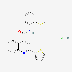 N-(2-methylsulfanylphenyl)-2-thiophen-2-ylquinoline-4-carboxamide;hydrochloride