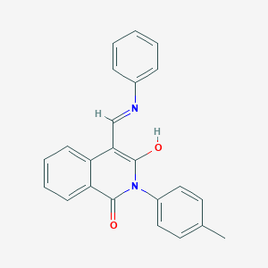 molecular formula C23H18N2O2 B416209 4-Phenylaminomethylene-2-p-tolyl-4H-isoquinoline-1,3-dione CAS No. 326918-02-9