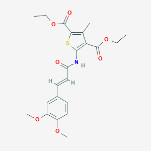 molecular formula C22H25NO7S B416210 (E)-diethyl 5-(3-(3,4-dimethoxyphenyl)acrylamido)-3-methylthiophene-2,4-dicarboxylate CAS No. 301305-65-7