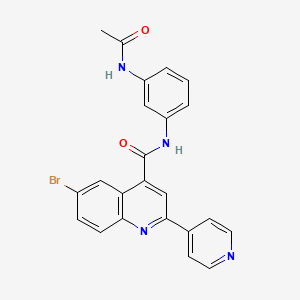 N-[3-(acetylamino)phenyl]-6-bromo-2-(4-pyridinyl)-4-quinolinecarboxamide