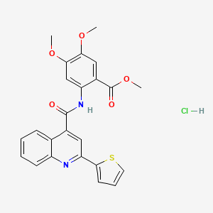 molecular formula C24H21ClN2O5S B4162118 methyl 4,5-dimethoxy-2-({[2-(2-thienyl)-4-quinolinyl]carbonyl}amino)benzoate hydrochloride 