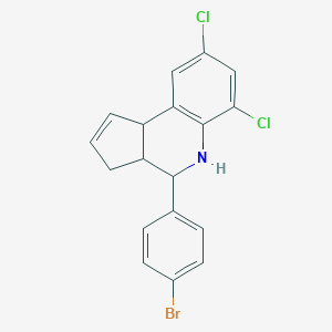 molecular formula C18H14BrCl2N B416212 4-(4-bromophenyl)-6,8-dichloro-3a,4,5,9b-tetrahydro-3H-cyclopenta[c]quinoline 