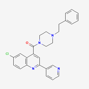 6-chloro-4-{[4-(2-phenylethyl)-1-piperazinyl]carbonyl}-2-(3-pyridinyl)quinoline
