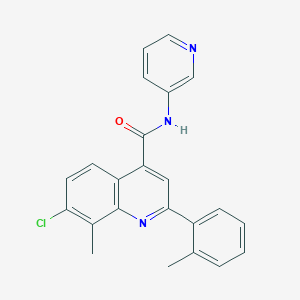 molecular formula C23H18ClN3O B4162132 7-chloro-8-methyl-2-(2-methylphenyl)-N-3-pyridinyl-4-quinolinecarboxamide 