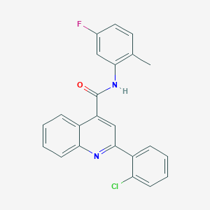 molecular formula C23H16ClFN2O B4162144 2-(2-chlorophenyl)-N-(5-fluoro-2-methylphenyl)-4-quinolinecarboxamide 