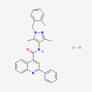 molecular formula C29H27ClN4O B4162150 N-[3,5-dimethyl-1-(2-methylbenzyl)-1H-pyrazol-4-yl]-2-phenyl-4-quinolinecarboxamide hydrochloride 