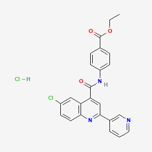 molecular formula C24H19Cl2N3O3 B4162160 ethyl 4-({[6-chloro-2-(3-pyridinyl)-4-quinolinyl]carbonyl}amino)benzoate hydrochloride 
