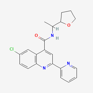 molecular formula C21H20ClN3O2 B4162168 6-chloro-2-(2-pyridinyl)-N-[1-(tetrahydro-2-furanyl)ethyl]-4-quinolinecarboxamide 