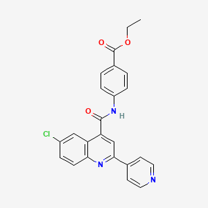 molecular formula C24H18ClN3O3 B4162173 ethyl 4-({[6-chloro-2-(4-pyridinyl)-4-quinolinyl]carbonyl}amino)benzoate 