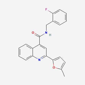 molecular formula C22H17FN2O2 B4162181 N-(2-fluorobenzyl)-2-(5-methyl-2-furyl)-4-quinolinecarboxamide 