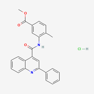 molecular formula C25H21ClN2O3 B4162193 methyl 4-methyl-3-{[(2-phenyl-4-quinolinyl)carbonyl]amino}benzoate hydrochloride 