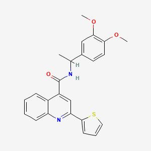 molecular formula C24H22N2O3S B4162200 N-[1-(3,4-dimethoxyphenyl)ethyl]-2-(2-thienyl)-4-quinolinecarboxamide 