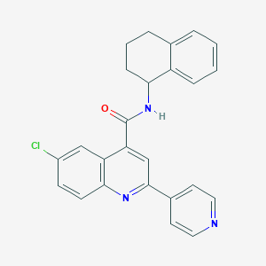 molecular formula C25H20ClN3O B4162204 6-chloro-2-(4-pyridinyl)-N-(1,2,3,4-tetrahydro-1-naphthalenyl)-4-quinolinecarboxamide 
