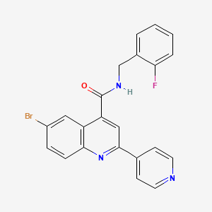 molecular formula C22H15BrFN3O B4162209 6-bromo-N-(2-fluorobenzyl)-2-(4-pyridinyl)-4-quinolinecarboxamide 
