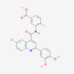 molecular formula C27H23ClN2O5 B4162213 methyl 3-({[6-chloro-2-(3,4-dimethoxyphenyl)-4-quinolinyl]carbonyl}amino)-4-methylbenzoate 