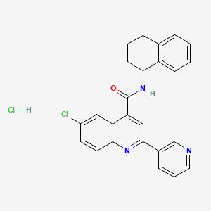molecular formula C25H21Cl2N3O B4162220 6-chloro-2-(3-pyridinyl)-N-(1,2,3,4-tetrahydro-1-naphthalenyl)-4-quinolinecarboxamide hydrochloride 