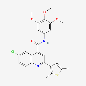 molecular formula C25H23ClN2O4S B4162229 6-chloro-2-(2,5-dimethyl-3-thienyl)-N-(3,4,5-trimethoxyphenyl)-4-quinolinecarboxamide 