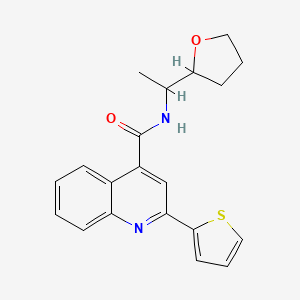 molecular formula C20H20N2O2S B4162231 N-[1-(tetrahydro-2-furanyl)ethyl]-2-(2-thienyl)-4-quinolinecarboxamide 