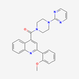 molecular formula C25H23N5O2 B4162247 2-(2-methoxyphenyl)-4-{[4-(2-pyrimidinyl)-1-piperazinyl]carbonyl}quinoline 