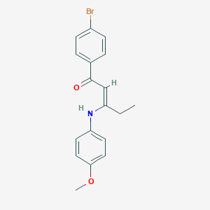 molecular formula C18H18BrNO2 B416225 1-(4-Bromophenyl)-3-(4-methoxyanilino)-2-penten-1-one 