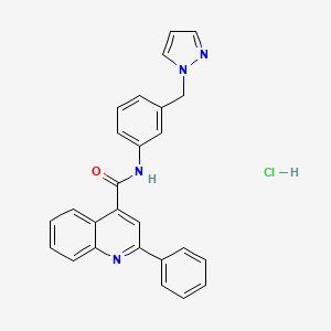 molecular formula C26H21ClN4O B4162255 2-phenyl-N-[3-(1H-pyrazol-1-ylmethyl)phenyl]-4-quinolinecarboxamide hydrochloride 