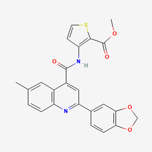 molecular formula C24H18N2O5S B4162261 methyl 3-({[2-(1,3-benzodioxol-5-yl)-6-methyl-4-quinolinyl]carbonyl}amino)-2-thiophenecarboxylate 
