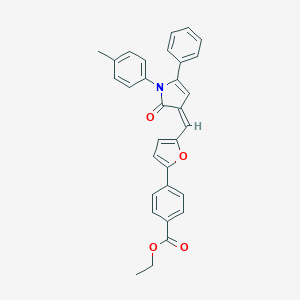 molecular formula C31H25NO4 B416227 ethyl 4-(5-{[1-(4-methylphenyl)-2-oxo-5-phenyl-1,2-dihydro-3H-pyrrol-3-ylidene]methyl}-2-furyl)benzoate 