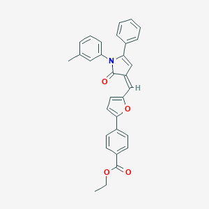 molecular formula C31H25NO4 B416229 ethyl 4-(5-{[1-(3-methylphenyl)-2-oxo-5-phenyl-1,2-dihydro-3H-pyrrol-3-ylidene]methyl}-2-furyl)benzoate 