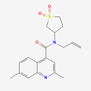 molecular formula C19H22N2O3S B4162292 N-allyl-N-(1,1-dioxidotetrahydro-3-thienyl)-2,7-dimethylquinoline-4-carboxamide 