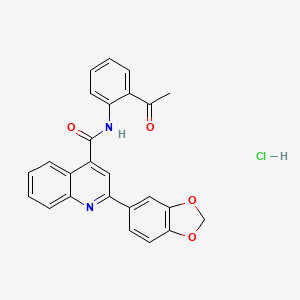 molecular formula C25H19ClN2O4 B4162296 N-(2-acetylphenyl)-2-(1,3-benzodioxol-5-yl)-4-quinolinecarboxamide hydrochloride 