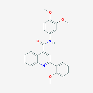 molecular formula C25H22N2O4 B4162309 N-(3,4-dimethoxyphenyl)-2-(2-methoxyphenyl)-4-quinolinecarboxamide 