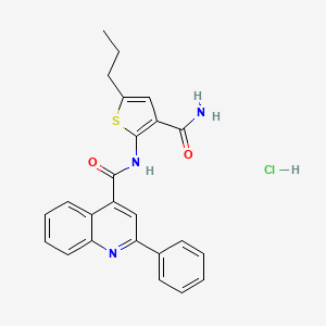 molecular formula C24H22ClN3O2S B4162316 N-[3-(aminocarbonyl)-5-propyl-2-thienyl]-2-phenyl-4-quinolinecarboxamide hydrochloride 