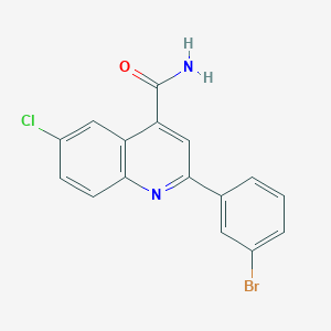 molecular formula C16H10BrClN2O B4162329 2-(3-bromophenyl)-6-chloro-4-quinolinecarboxamide 