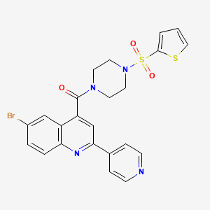 6-bromo-2-(4-pyridinyl)-4-{[4-(2-thienylsulfonyl)-1-piperazinyl]carbonyl}quinoline