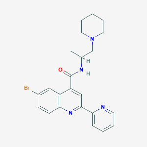 molecular formula C23H25BrN4O B4162343 6-bromo-N-[1-methyl-2-(1-piperidinyl)ethyl]-2-(2-pyridinyl)-4-quinolinecarboxamide 