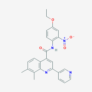 molecular formula C25H22N4O4 B4162358 N-(4-ethoxy-2-nitrophenyl)-7,8-dimethyl-2-(3-pyridinyl)-4-quinolinecarboxamide 