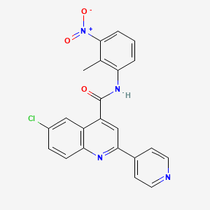 molecular formula C22H15ClN4O3 B4162365 6-chloro-N-(2-methyl-3-nitrophenyl)-2-(4-pyridinyl)-4-quinolinecarboxamide 